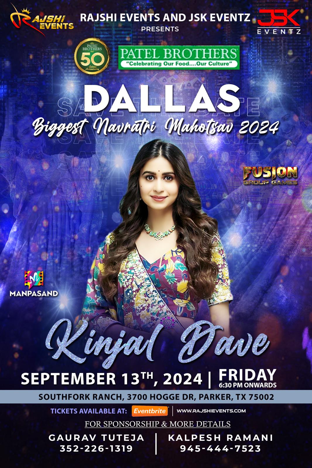 Dallas Biggest Navratri Mahotsav 2024 - Kinjal Dave